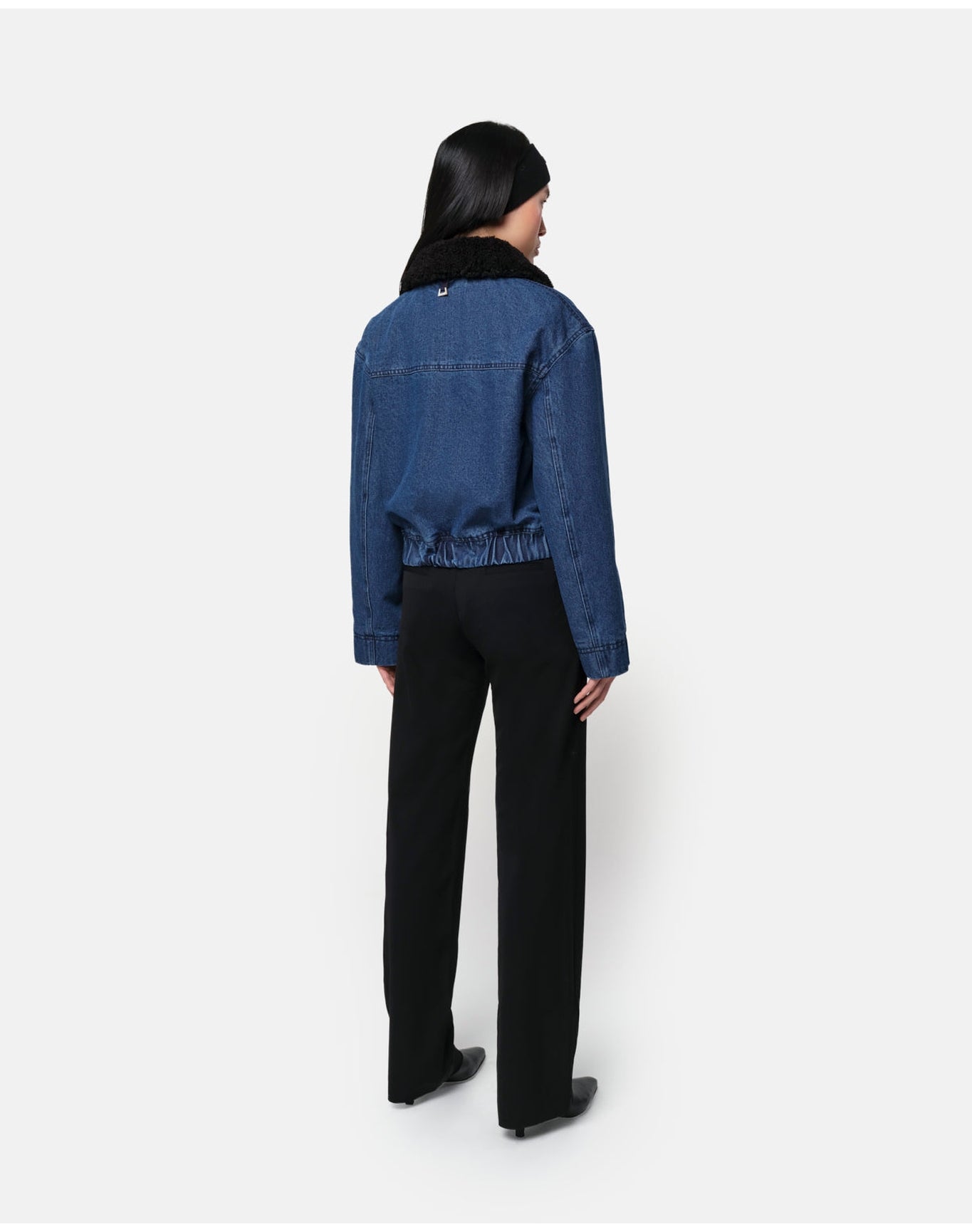 Carine Shearling Coat | Indigo & Noir