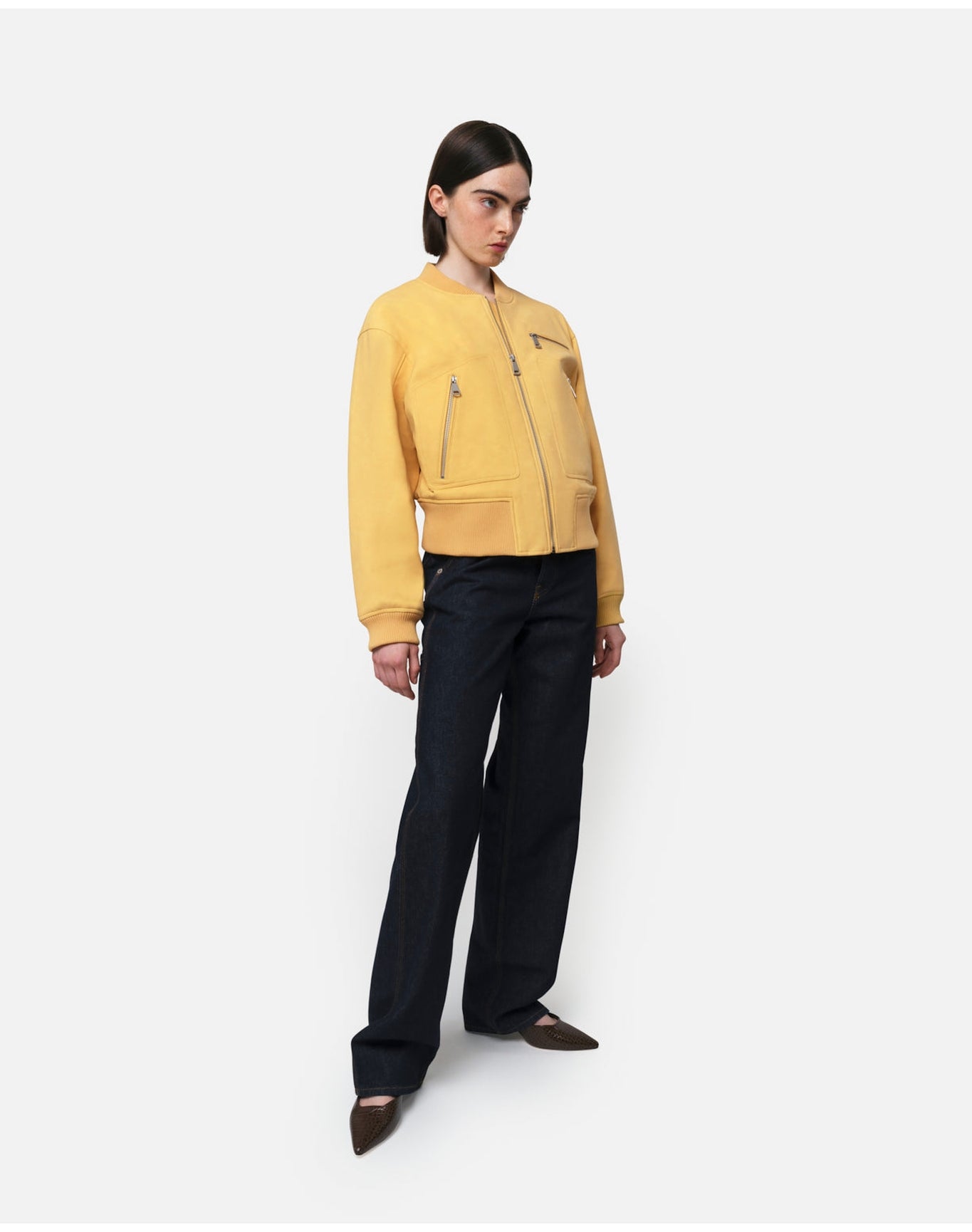 Chaya Suede Bomber | Cornsilk