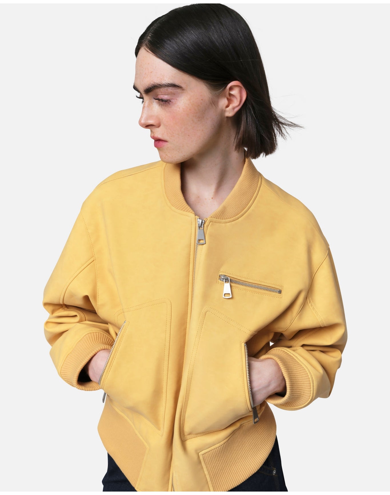 Chaya Suede Bomber | Cornsilk
