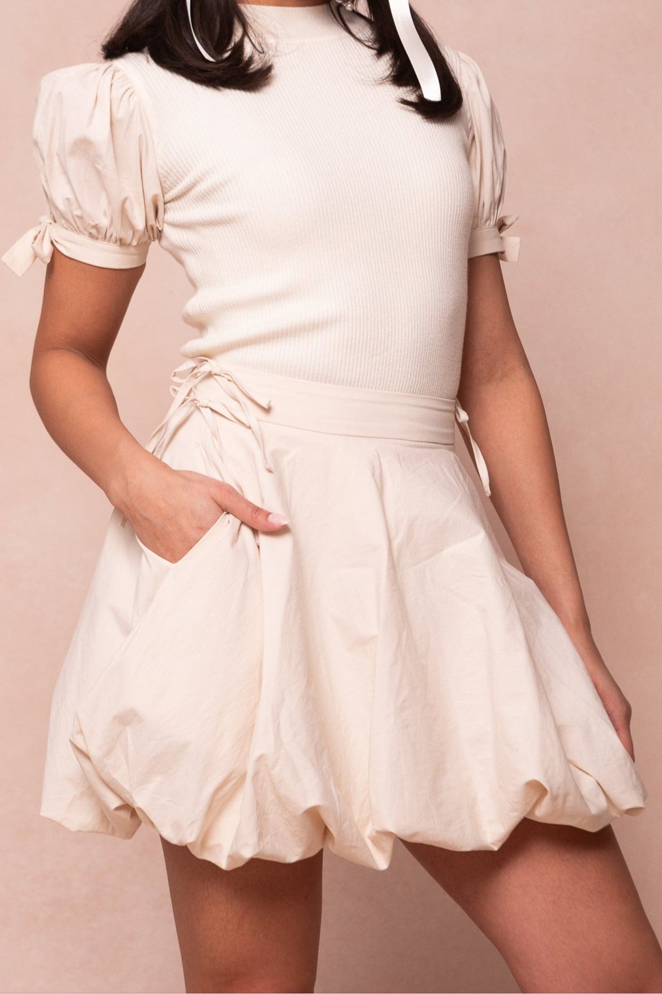 Women | Clo Bubble Skirt | Cream