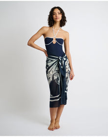 Women | Cotton Chiffon Pareo | Deep Navy Egret