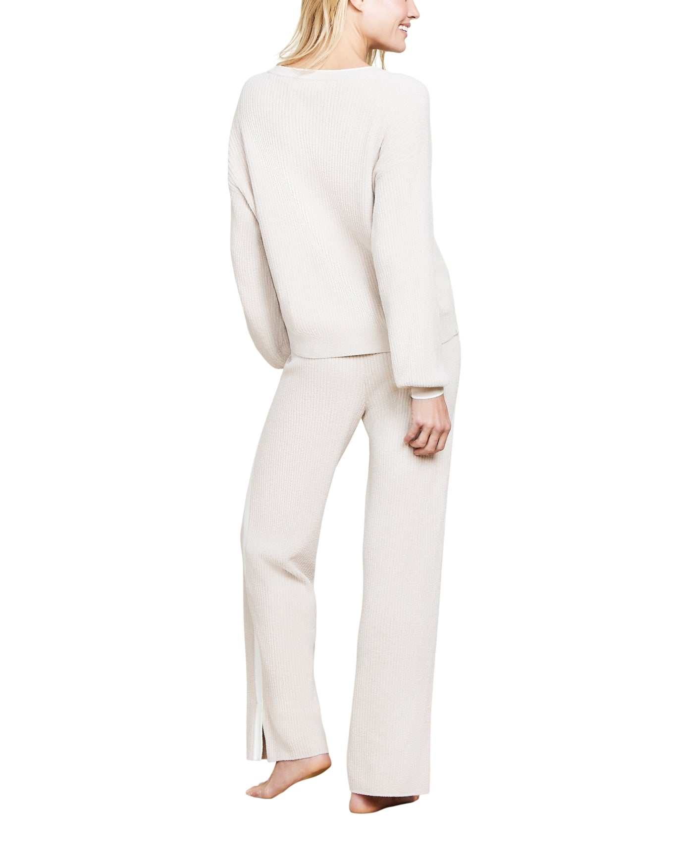 Women | Cozychic Ultra Lite Contrast Ribbed Cardigan | Stone-Pearl