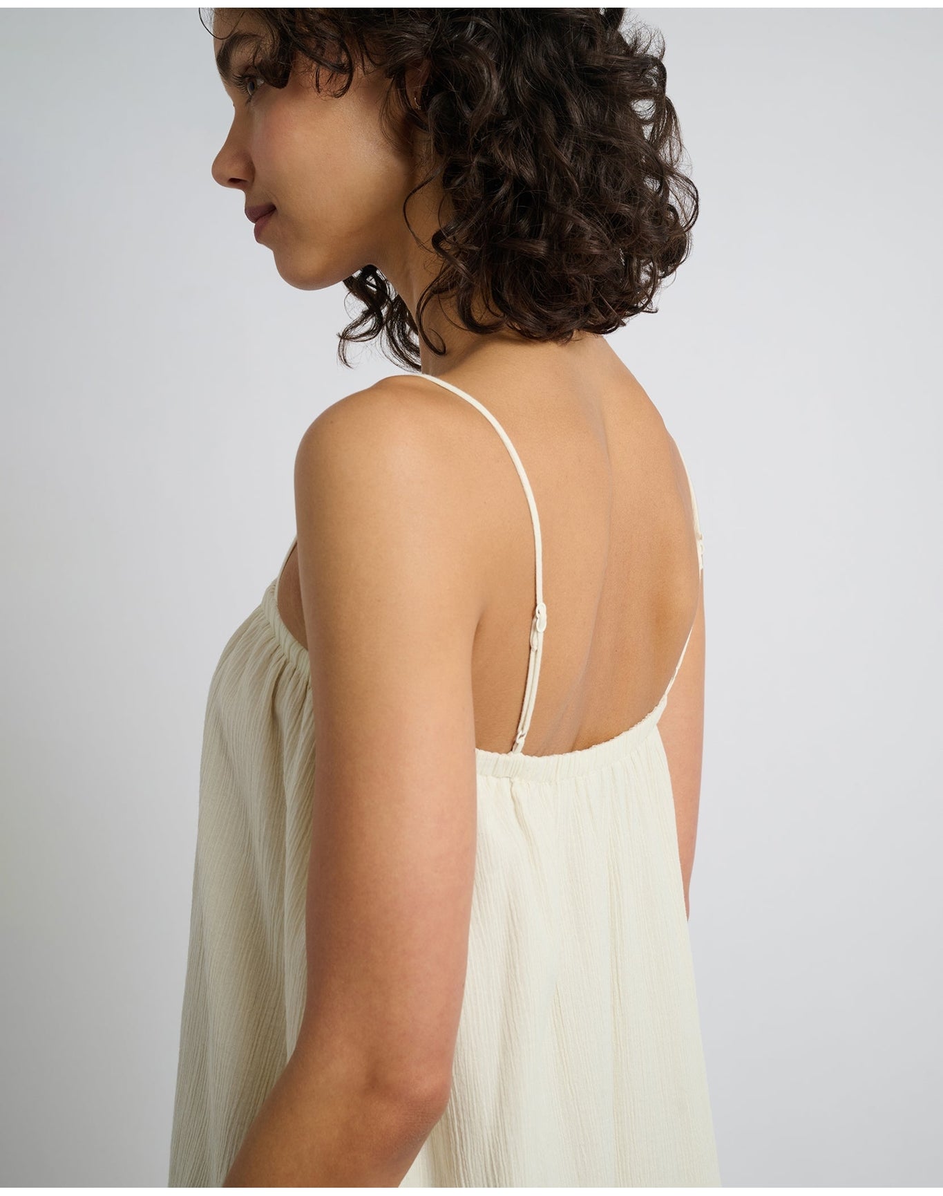 Women | Crinkle Gauze Maxi Dress | Egret