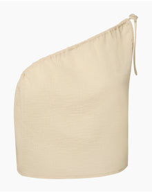 Women | Crinkle Gauze One Shoulder Top | Egret