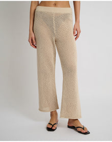 Women | Crochet Knit Wide Leg Pant | Sandshell (V2)