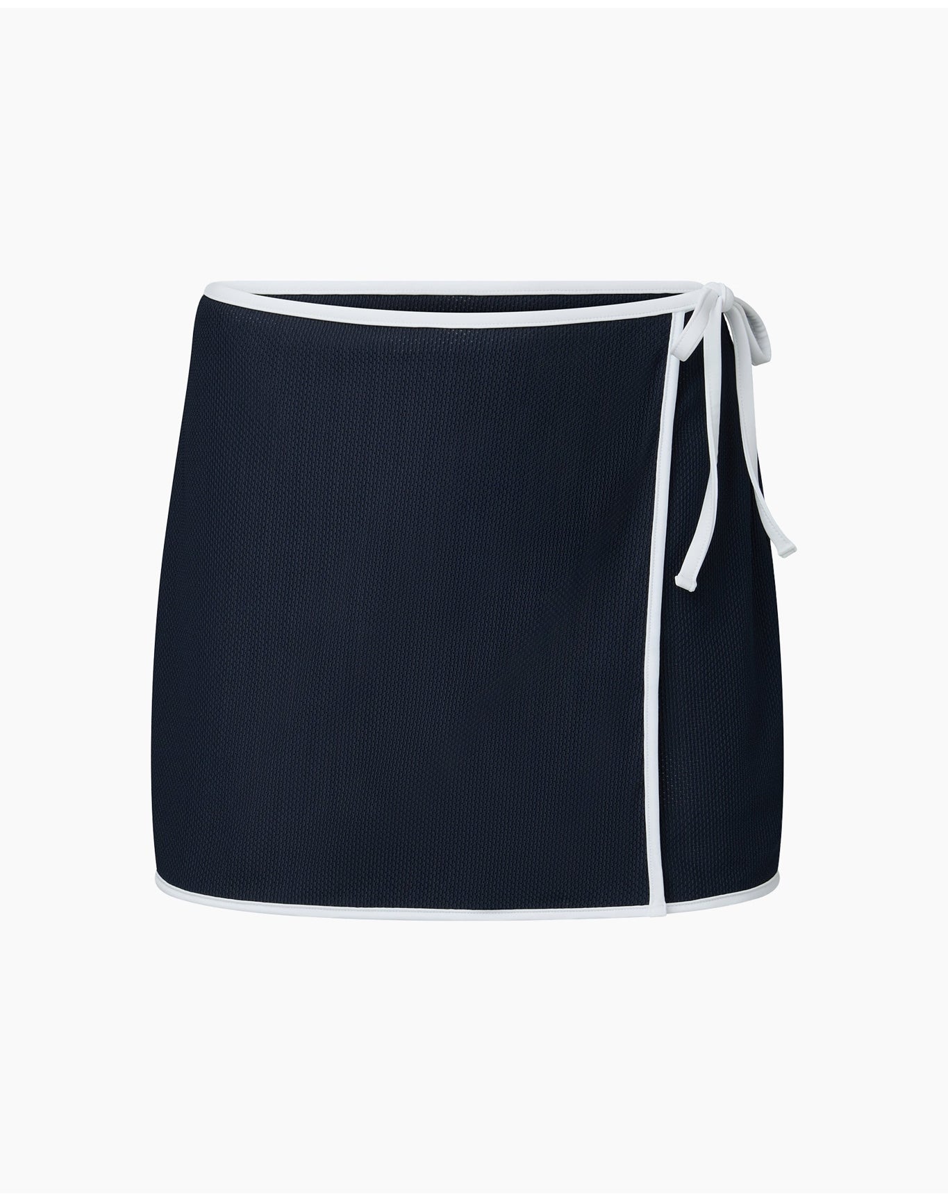 Women | Crochet Mesh Mini Wrap Skirt | Deep Navy