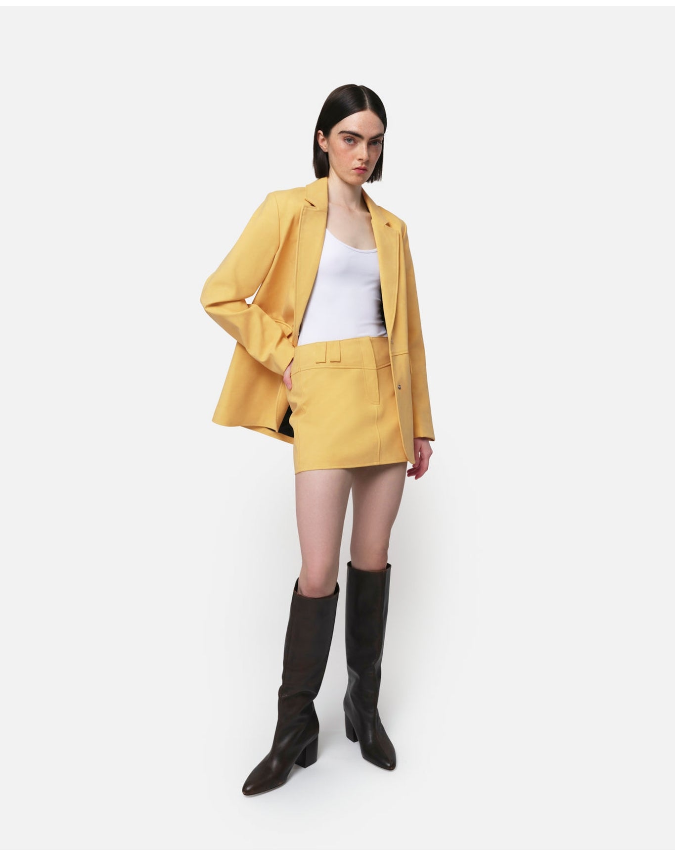 Dani Suede Mini Skirt | Cornsilk