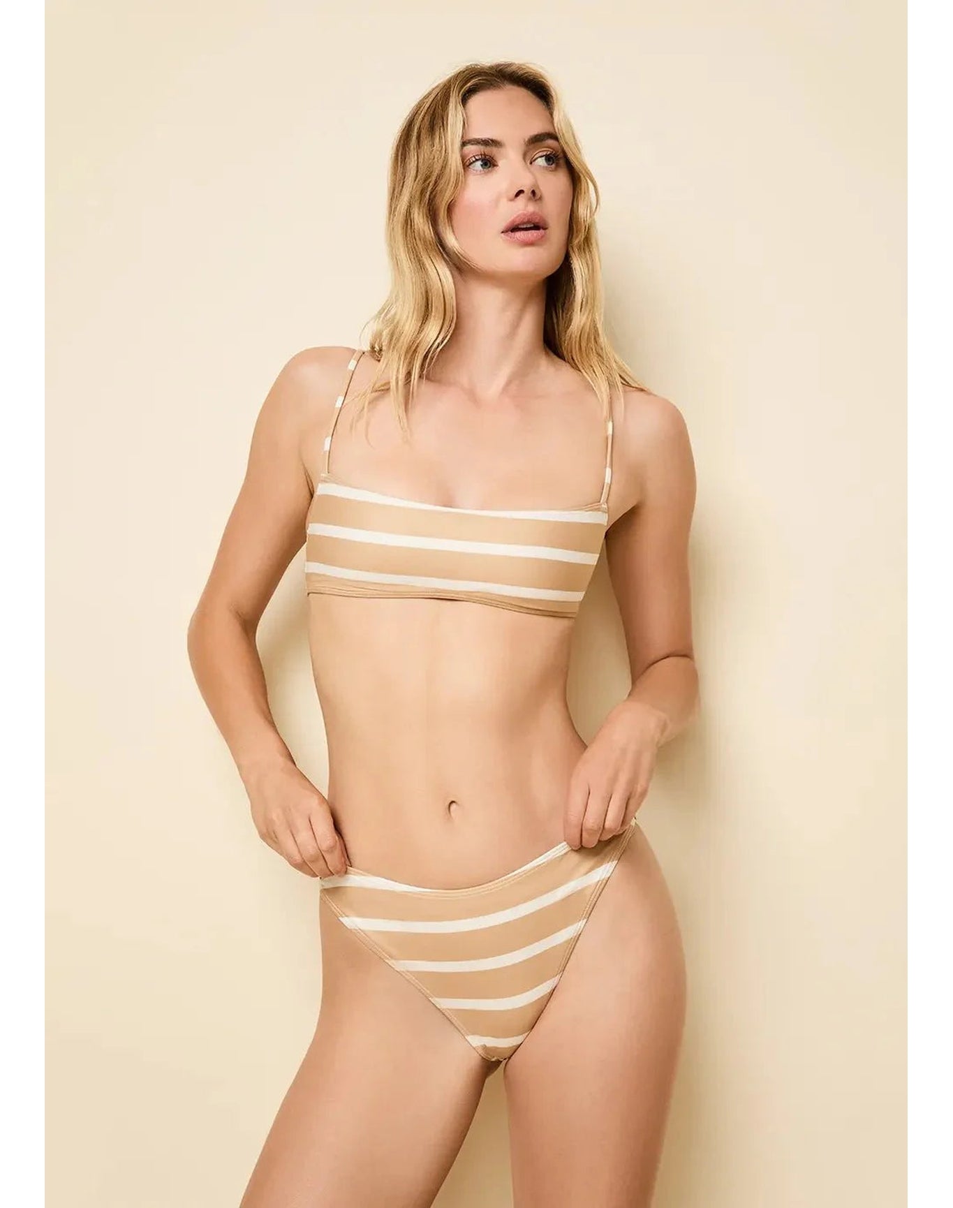Daniela Bikini Top | Camel Stripe