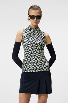 Women | Dena Print Sleeveless Top | Geo JL Navy