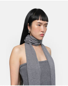 Emil Skinny Knit Scarf | Slate