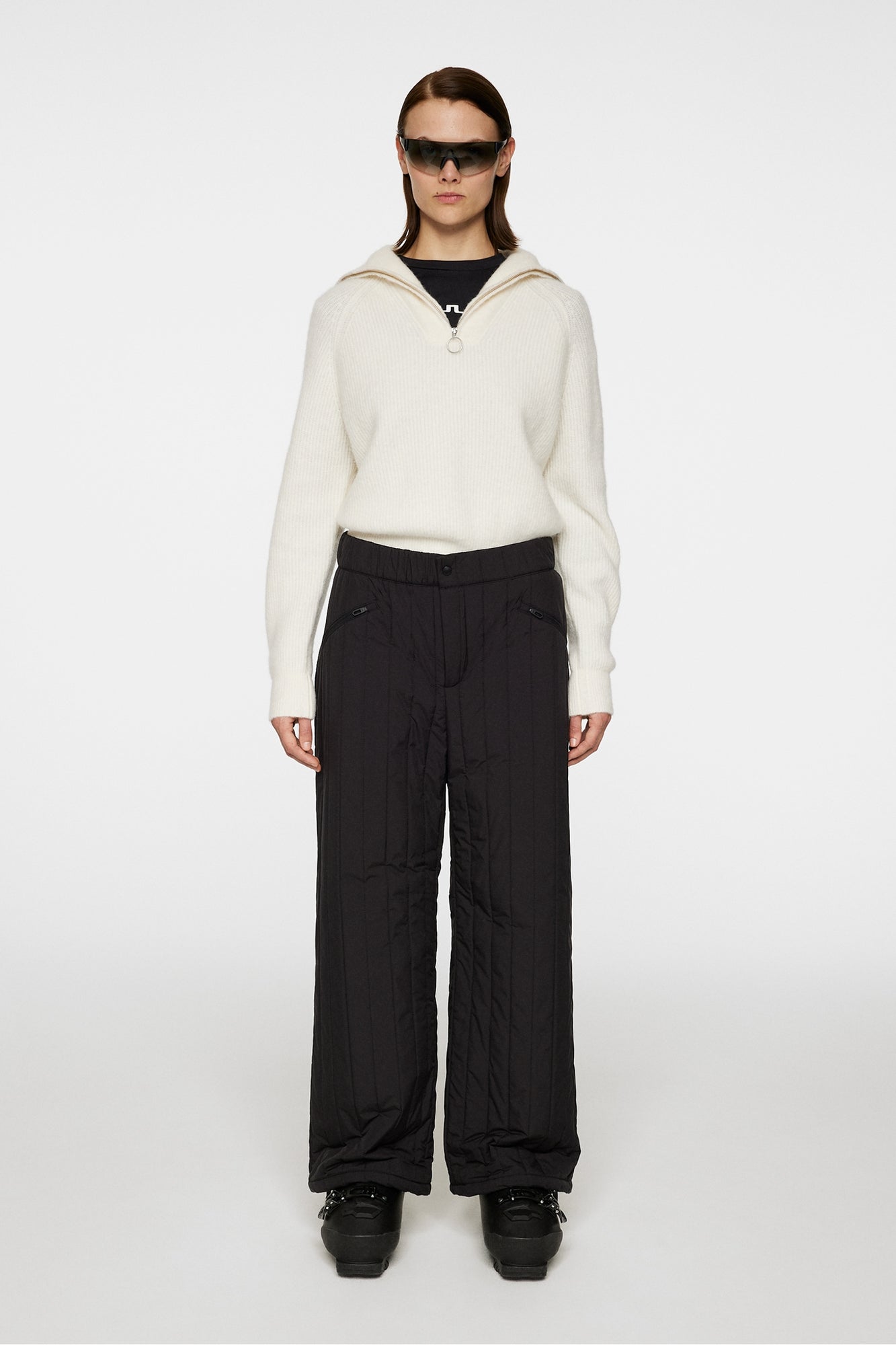 Women | Finja Knitted Zip Sweater | Whisper White