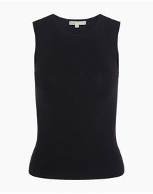 Women | Fitted Micro Rib Tank | Black
