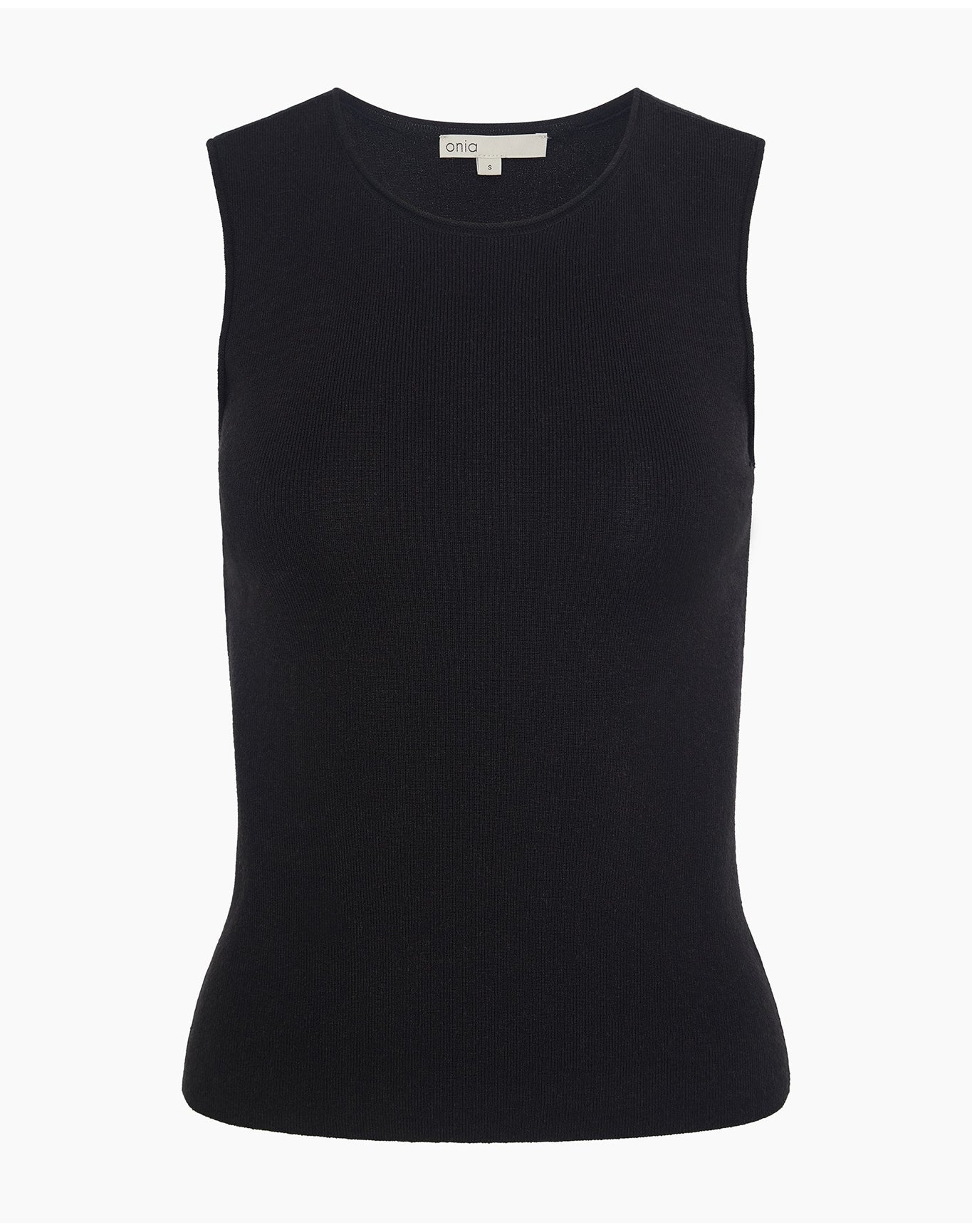 Women | Fitted Micro Rib Tank | Black