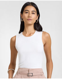Women | Fitted Micro Rib Tank | White