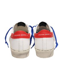 Women | Hi Star Sneakers White Leather with Grey Glitter Star & Red Heel Tab