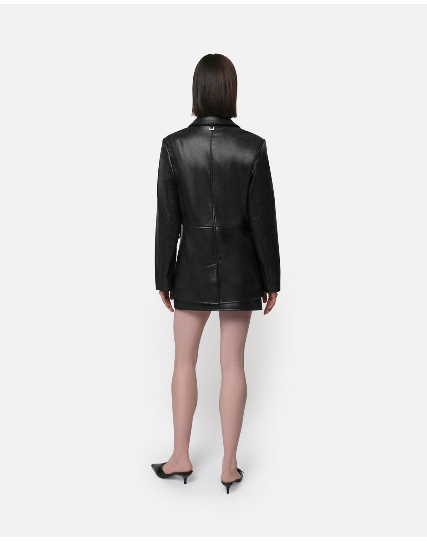 Kelan Vegan Leather Blazer | Noir