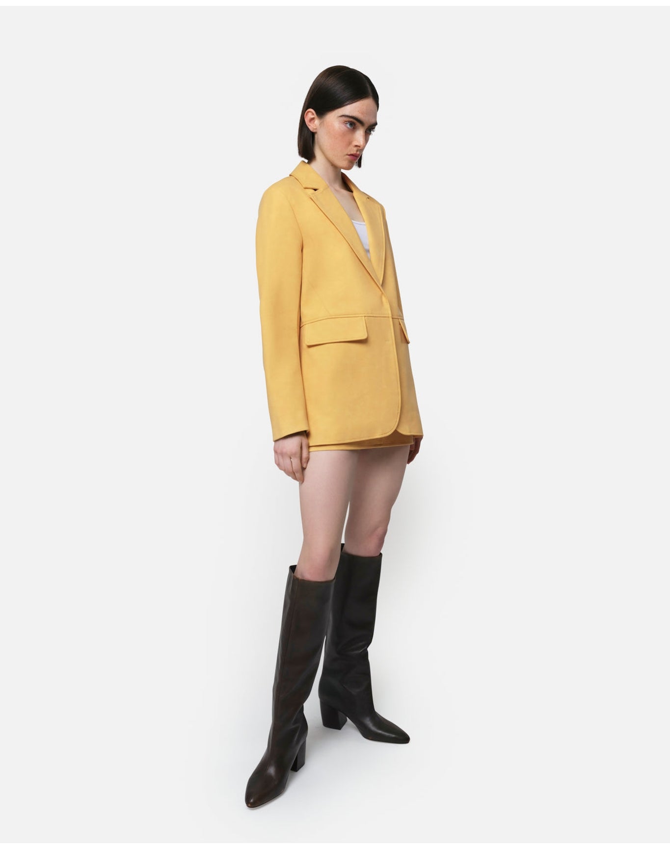 Kelan Vegan Suede Blazer | Cornsilk