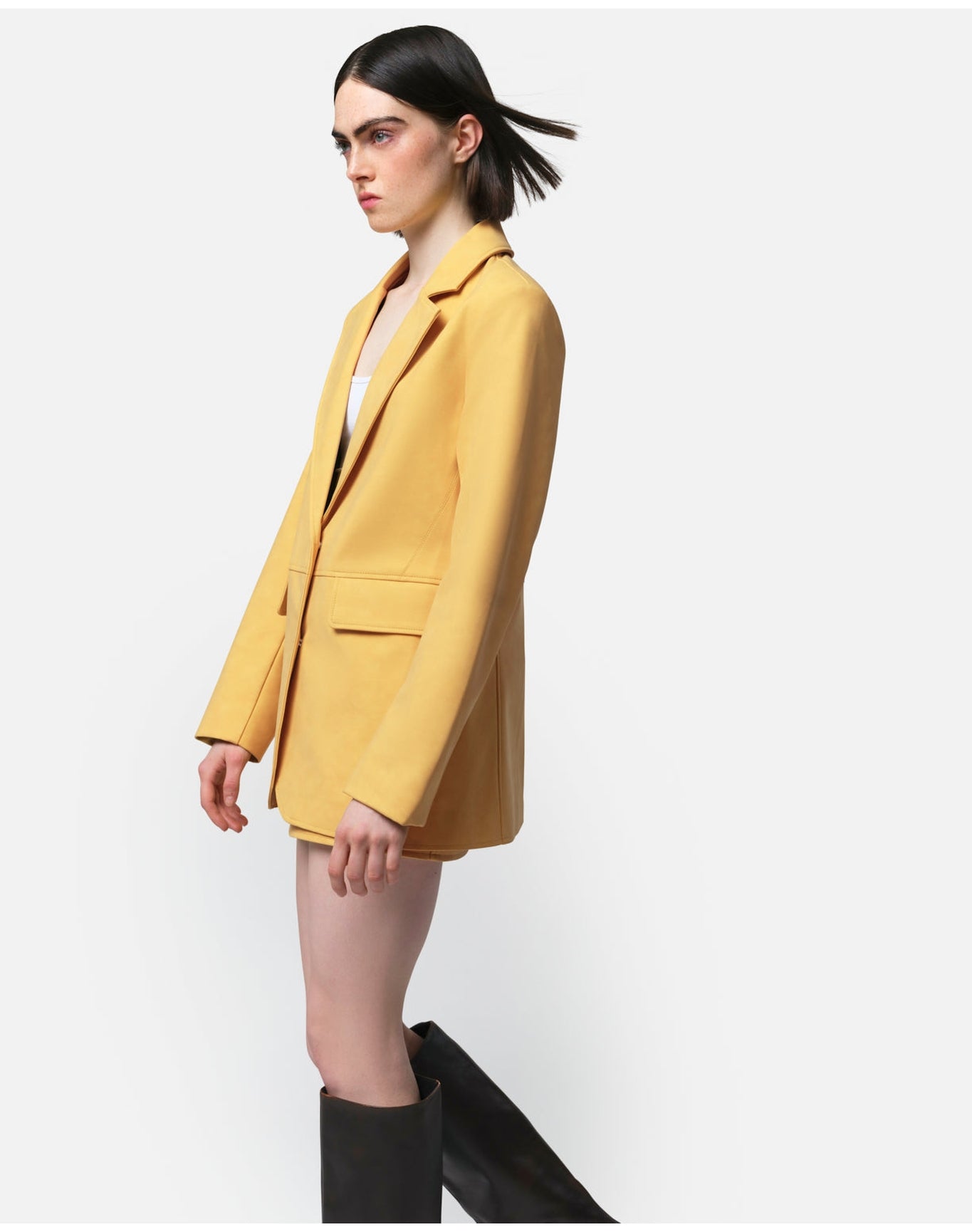 Kelan Vegan Suede Blazer | Cornsilk