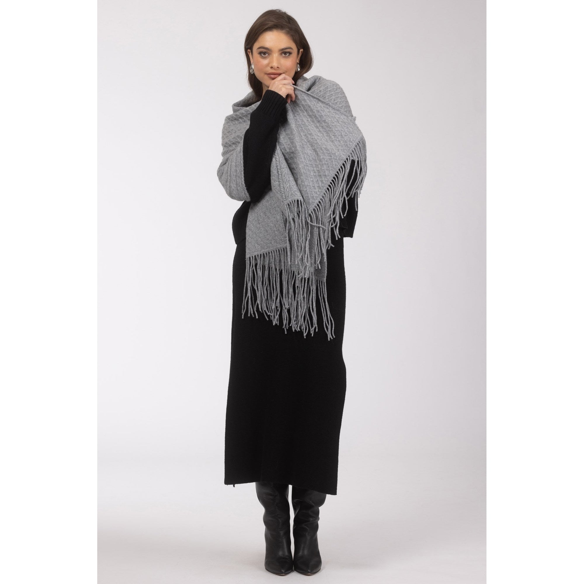 Women | Knit Select Cashmere Scarf | Gray