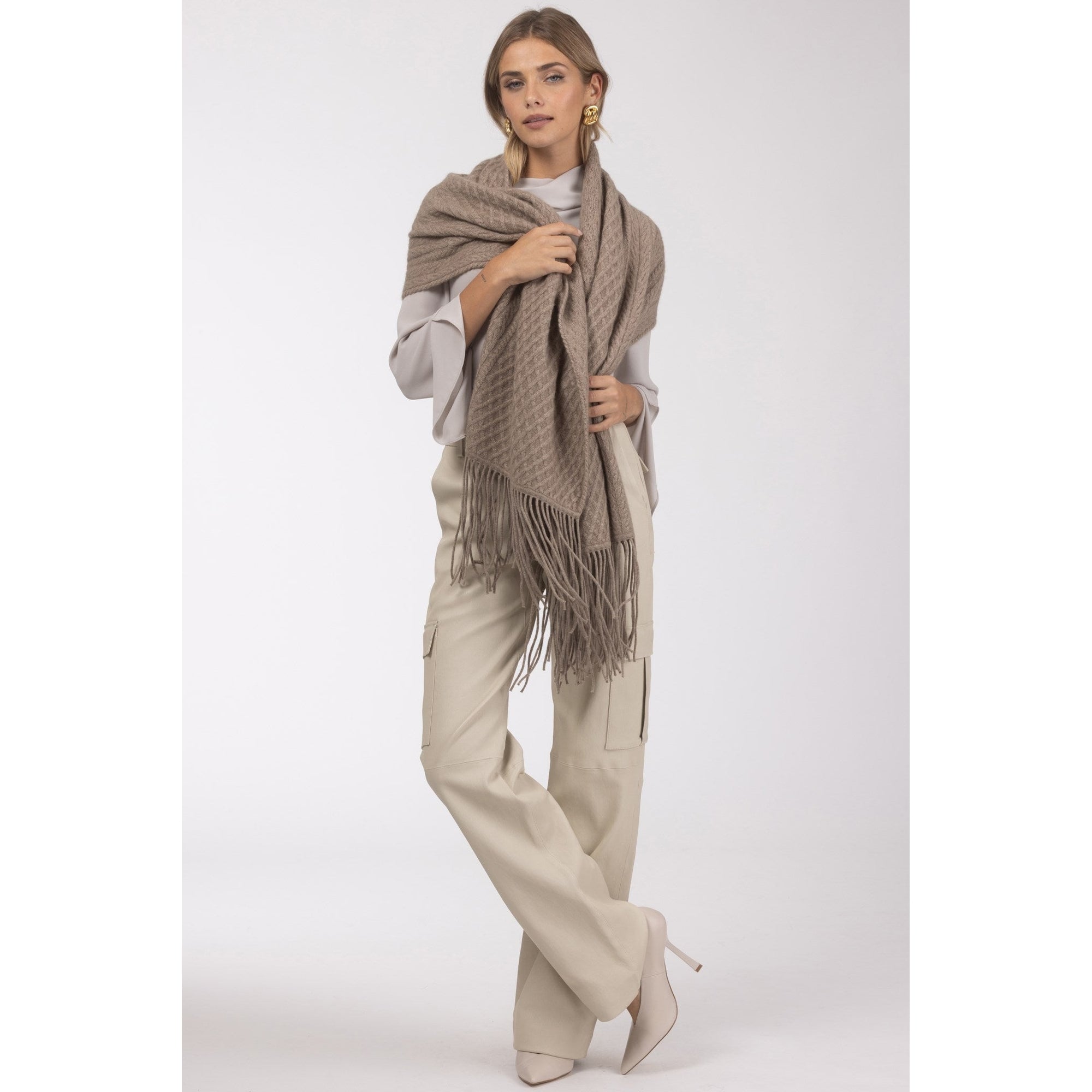 Women | Knit Select Cashmere Scarf | Khaki