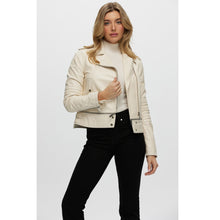 Women | Leather Jacket | Ivory