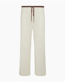 Women | Linen Knit Drawstring Pant | Egret Cappuccino