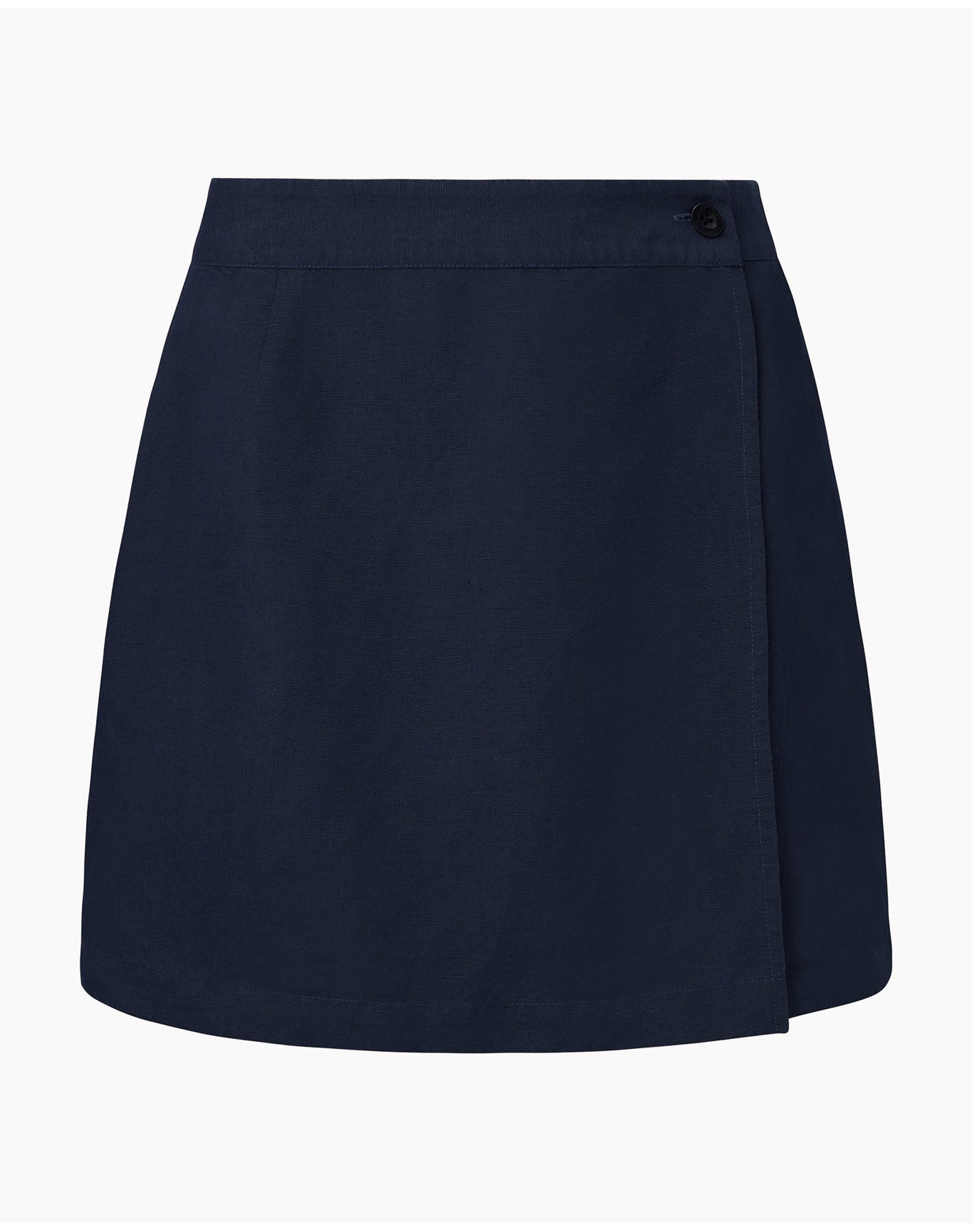 Women | Linen Mini Skirt | Deep Navy