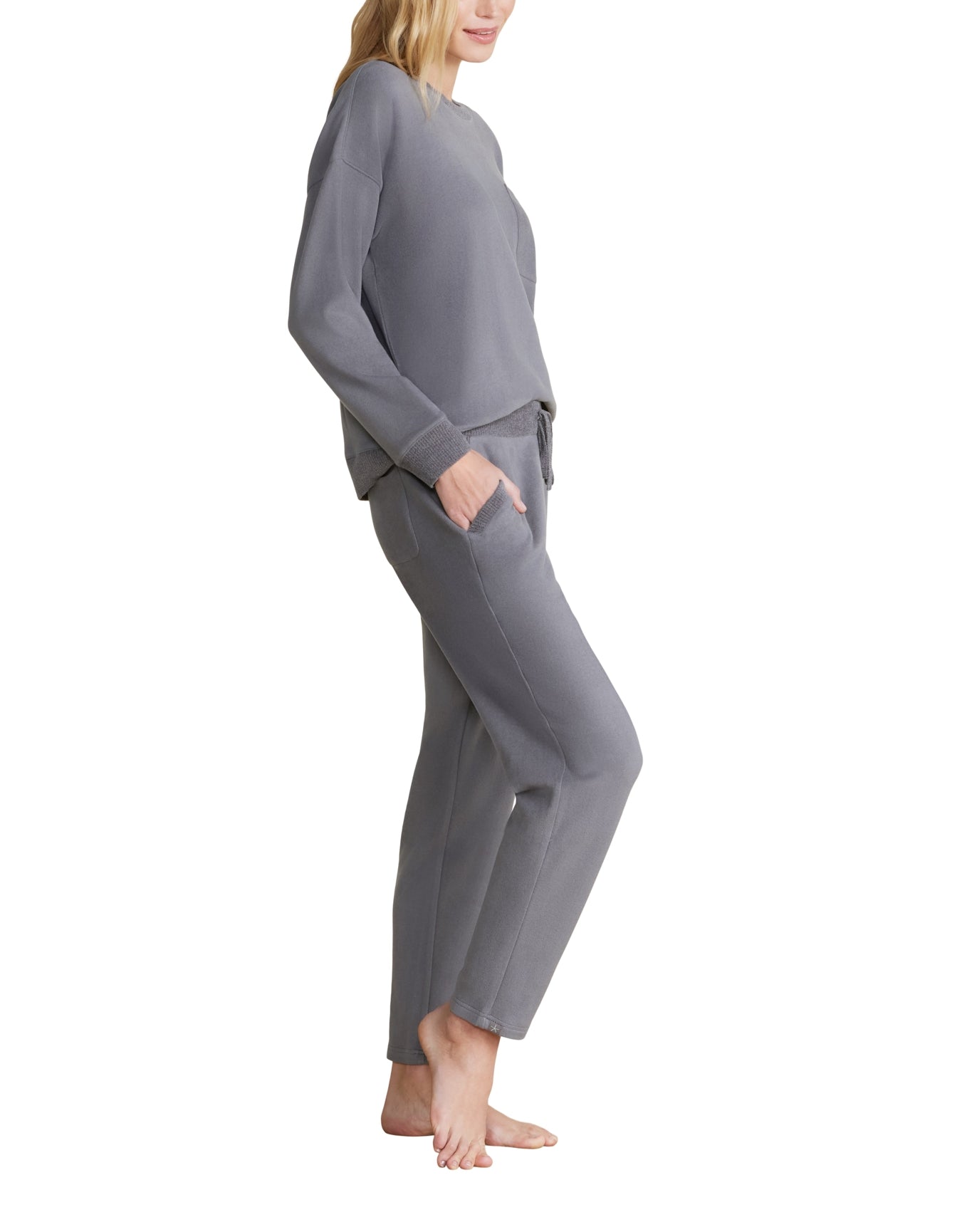 Women | MC Brushed Fleece Sweater Mix Pullover | Coal