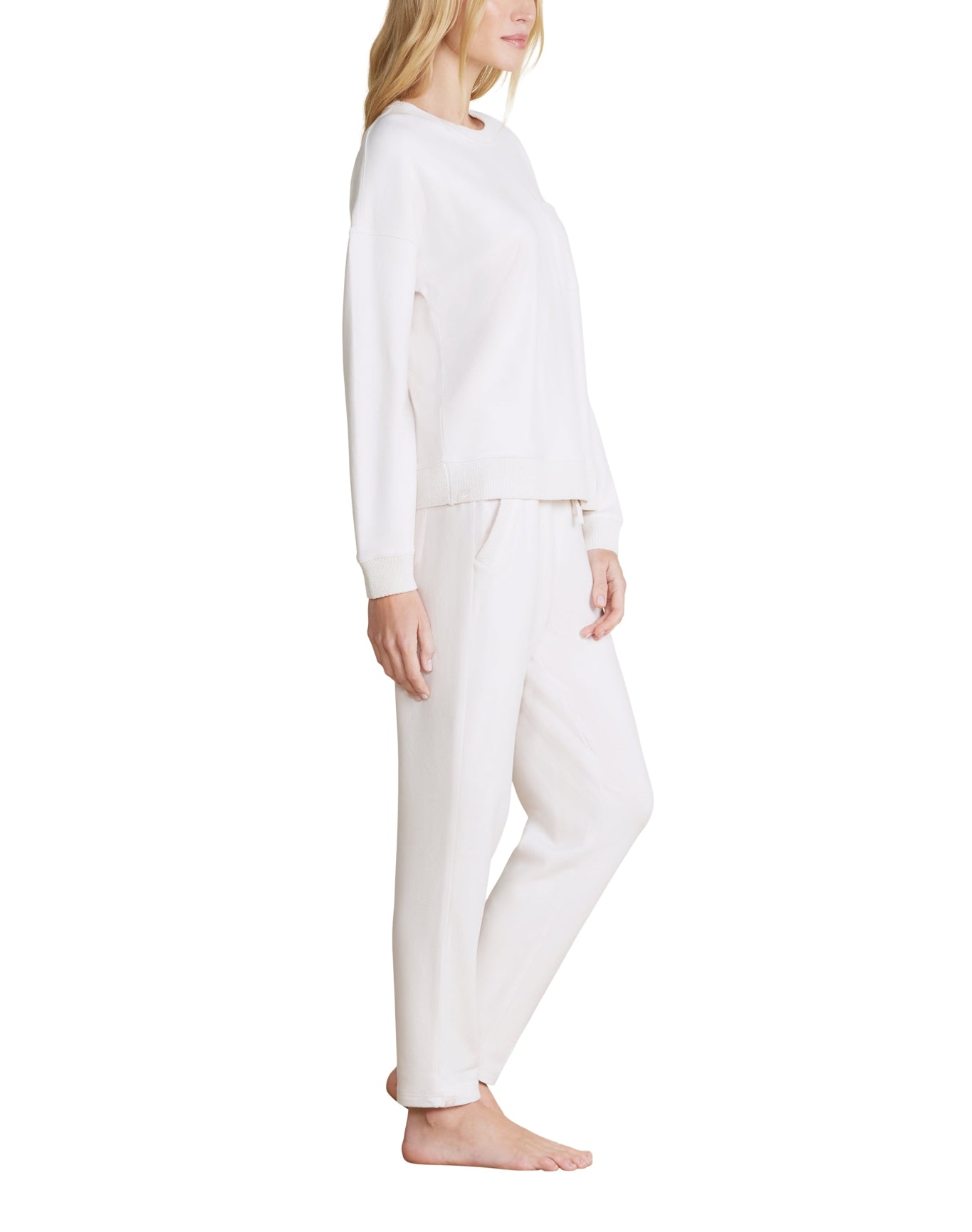Women | MC Brushed Fleece Sweater Mix Tapered Pant | Sand Dune