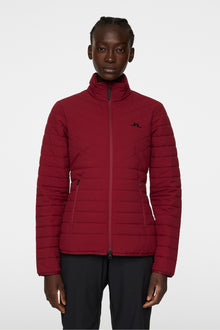 Women | Marble Quilted Jacket | Cabernet