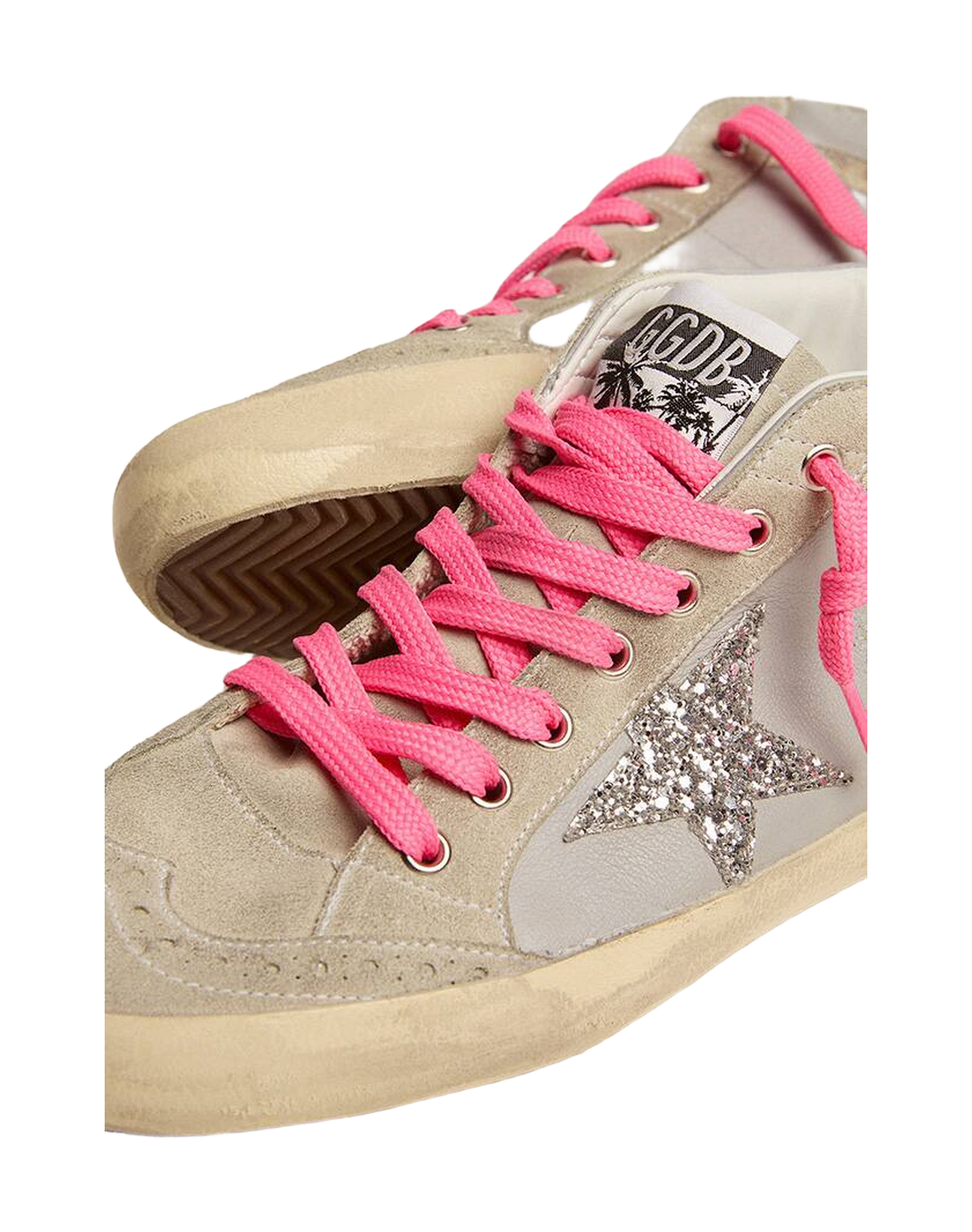 Women | Mid Star Grey Leather with Silver Glitter Star | Light Grey x Ice x Silver x Beige Light Brown Black x Blue