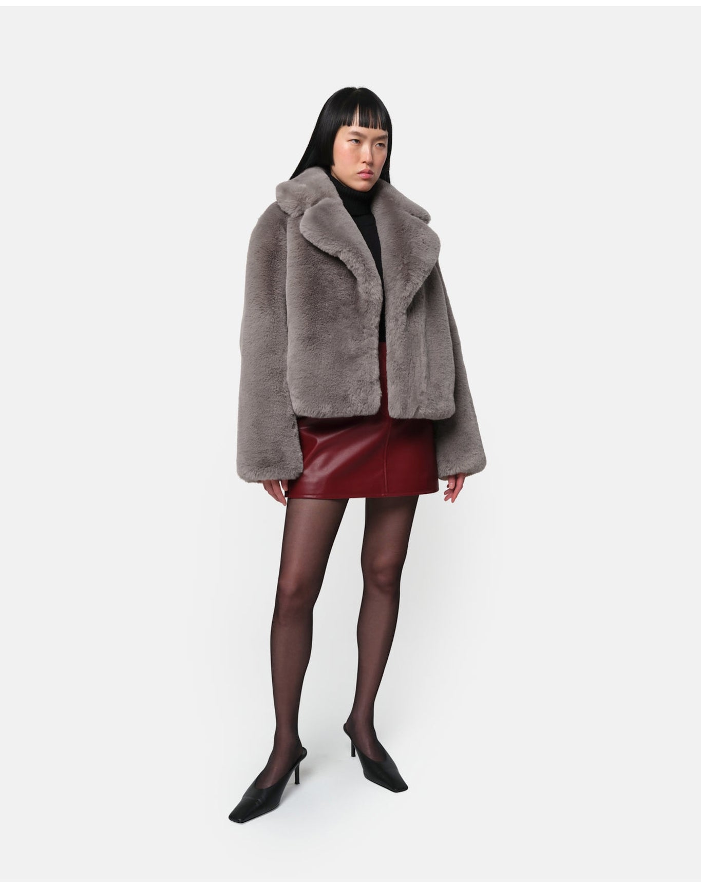 Miller Faux Fur Coat | Granite