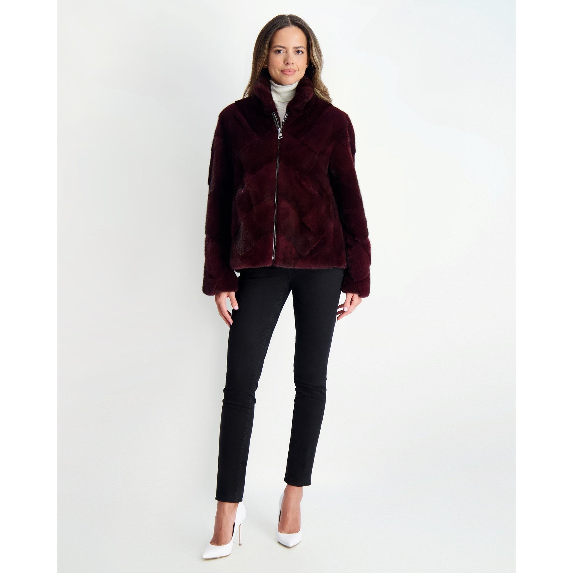 Women | Mink Jacket | Wine