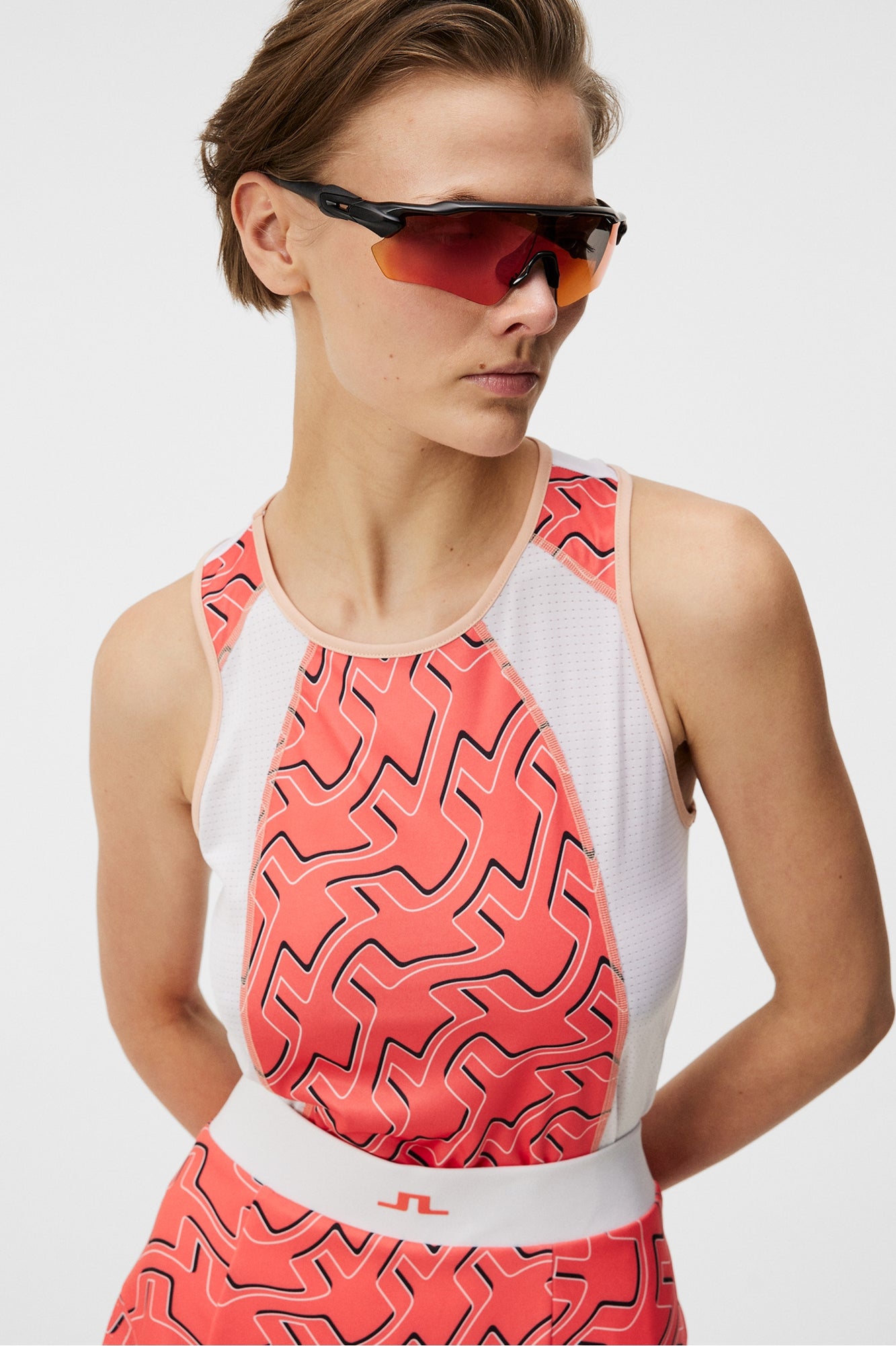 Women | Miriaprint Top | Outline Bridge Wave Coral