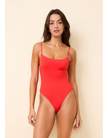 Renna Reversible One Piece Stripe | Apple Red