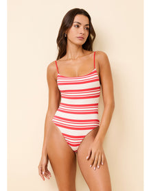 Renna Reversible One Piece Stripe | Apple Red