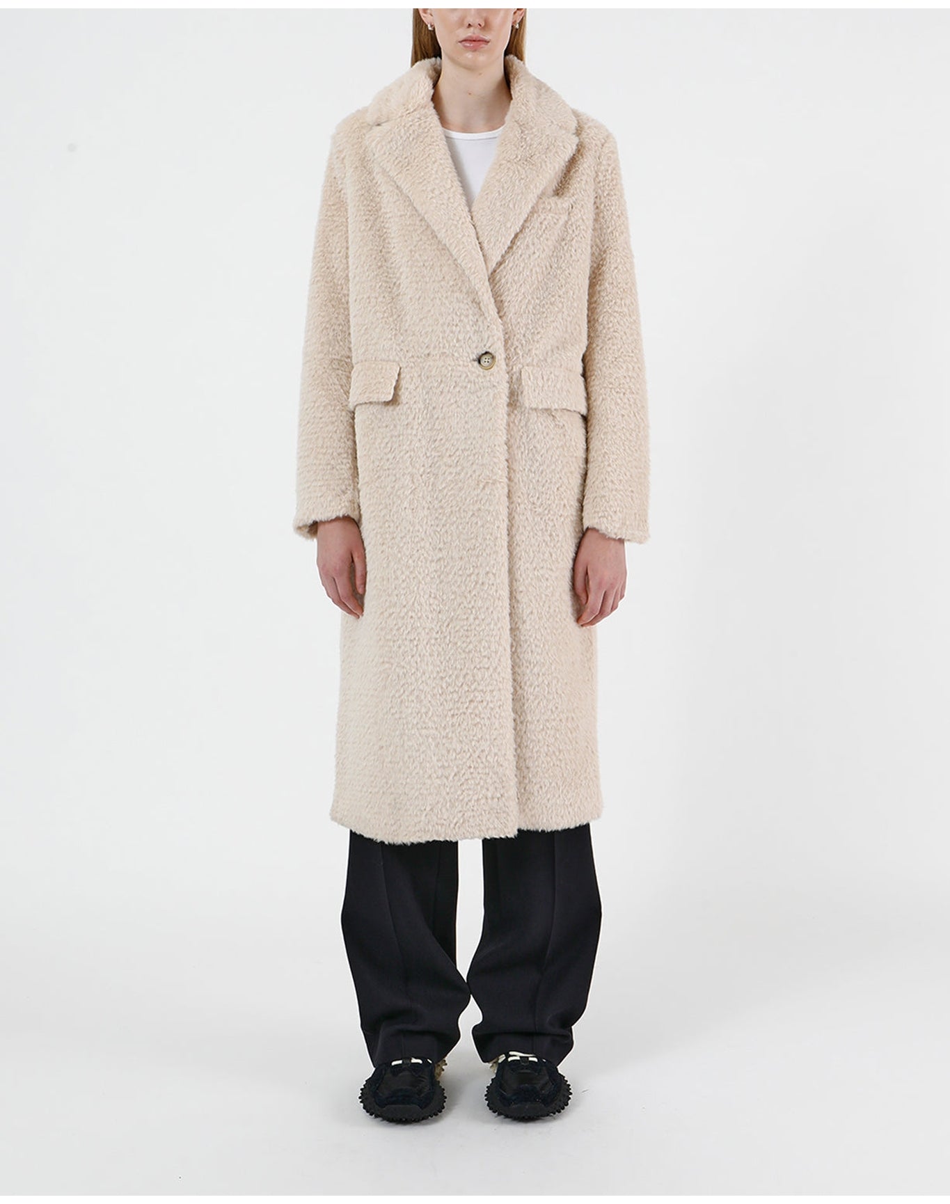 Romi Faux Wool Coat | Latte