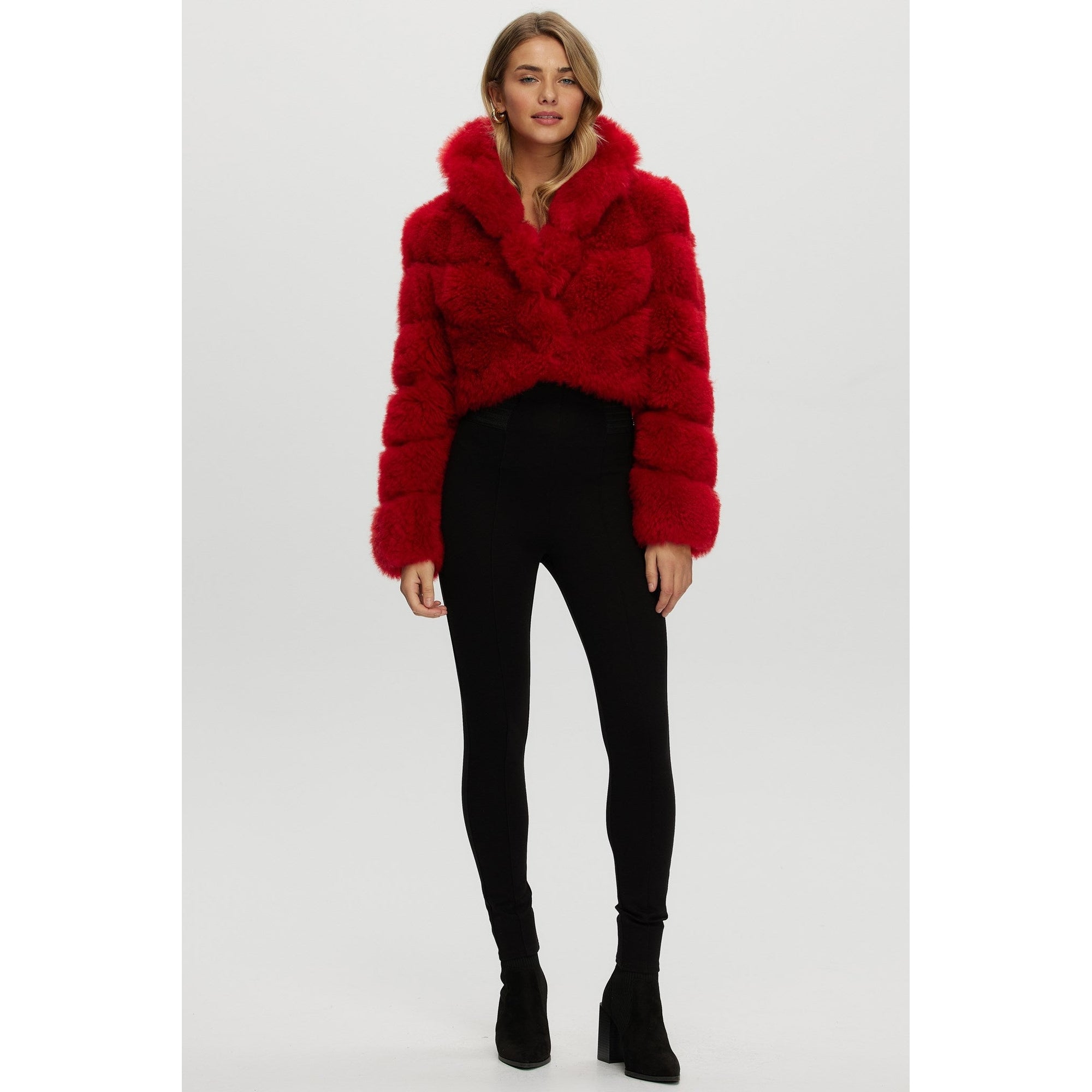 Women | Select Cashmere Goat Bolero | Red