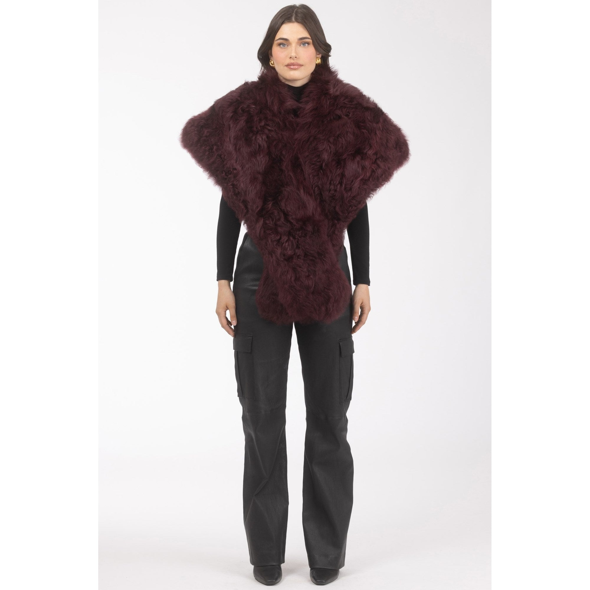 Women | Select Lamb Shawl | Burgundy