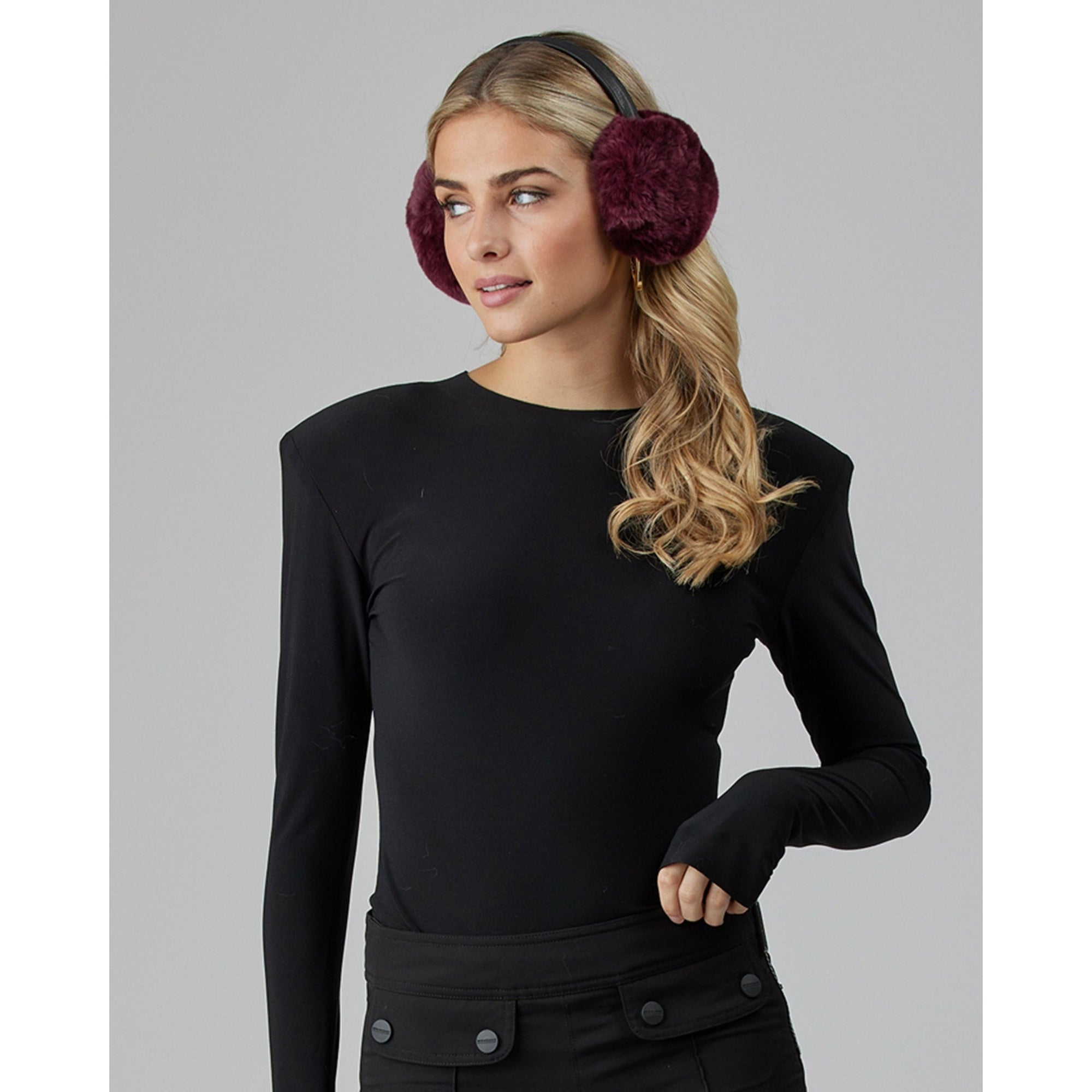 Women | Select Shearling Lamb Earmuffs | Burgundy