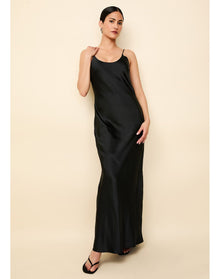 Selena Satin Dress | Noir