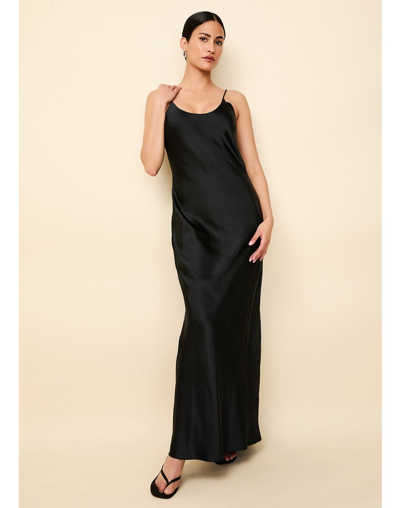 Selena Satin Dress | Noir