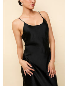 Selena Satin Dress | Noir