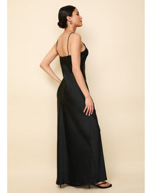 Selena Satin Dress | Noir