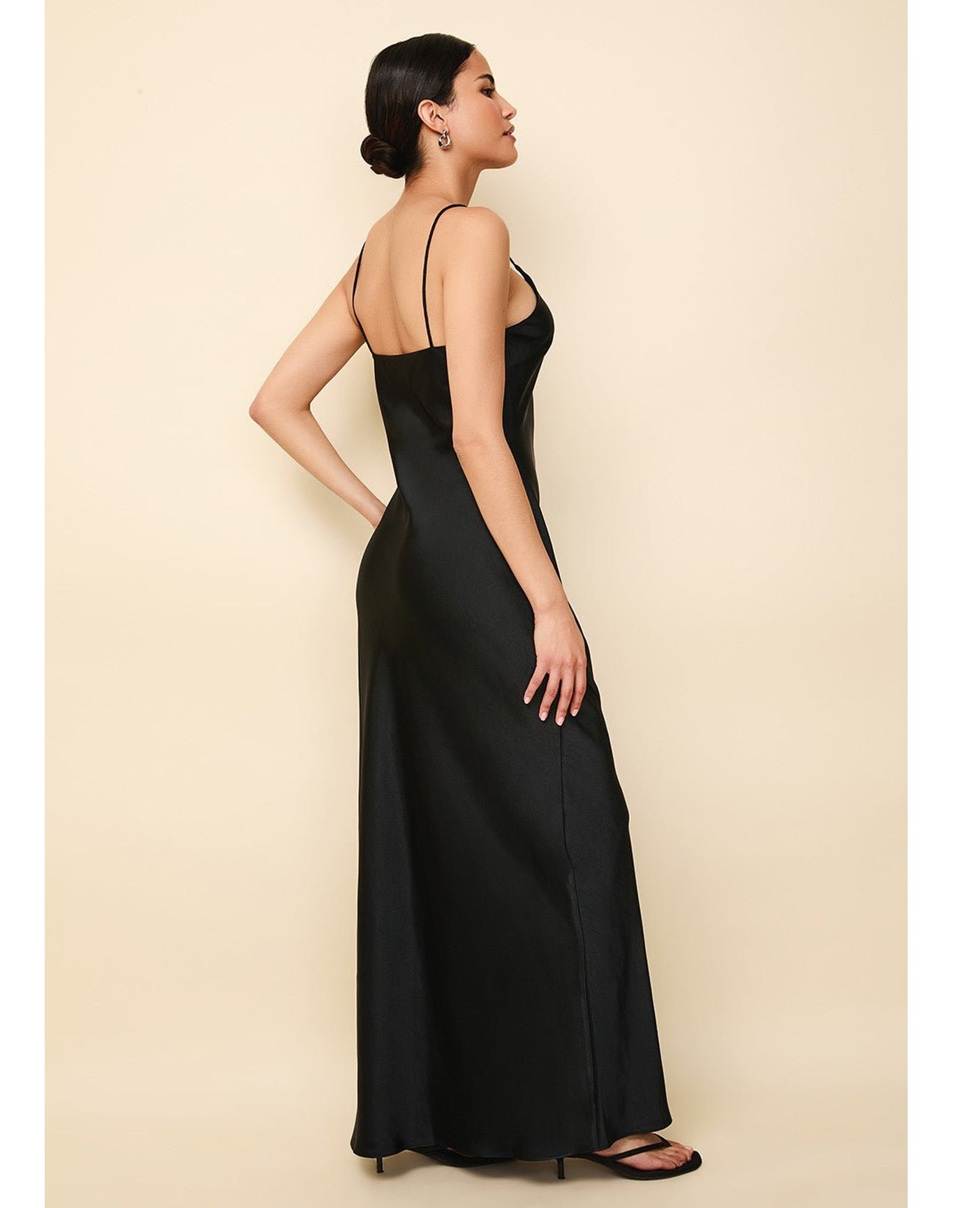 Selena Satin Dress | Noir