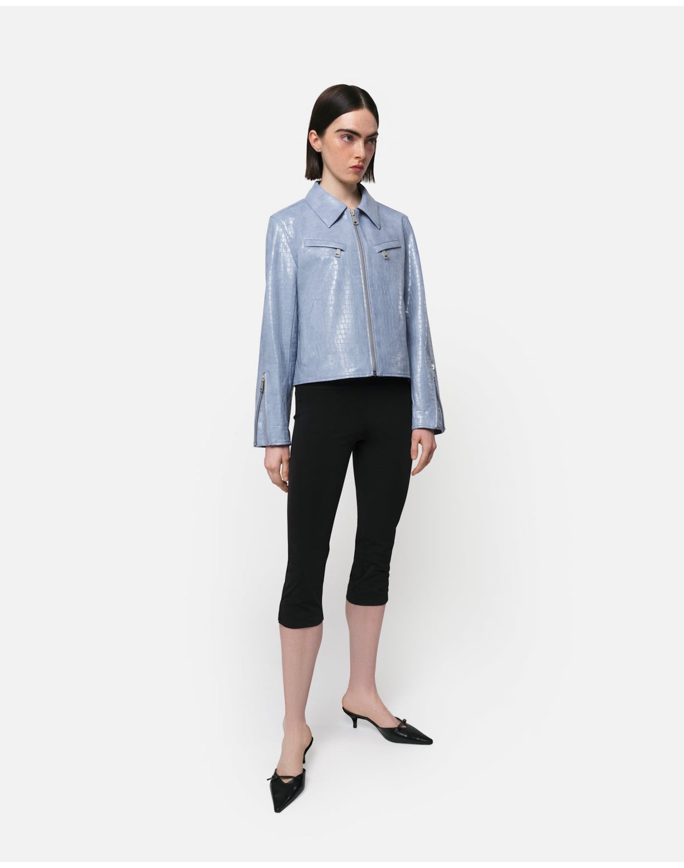 Shay Croc Jacket | Dusty Blue