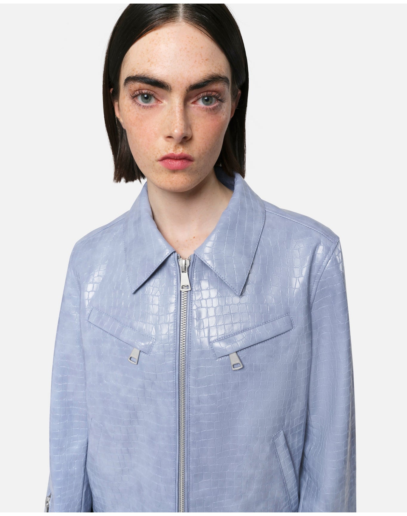 Shay Croc Jacket | Dusty Blue