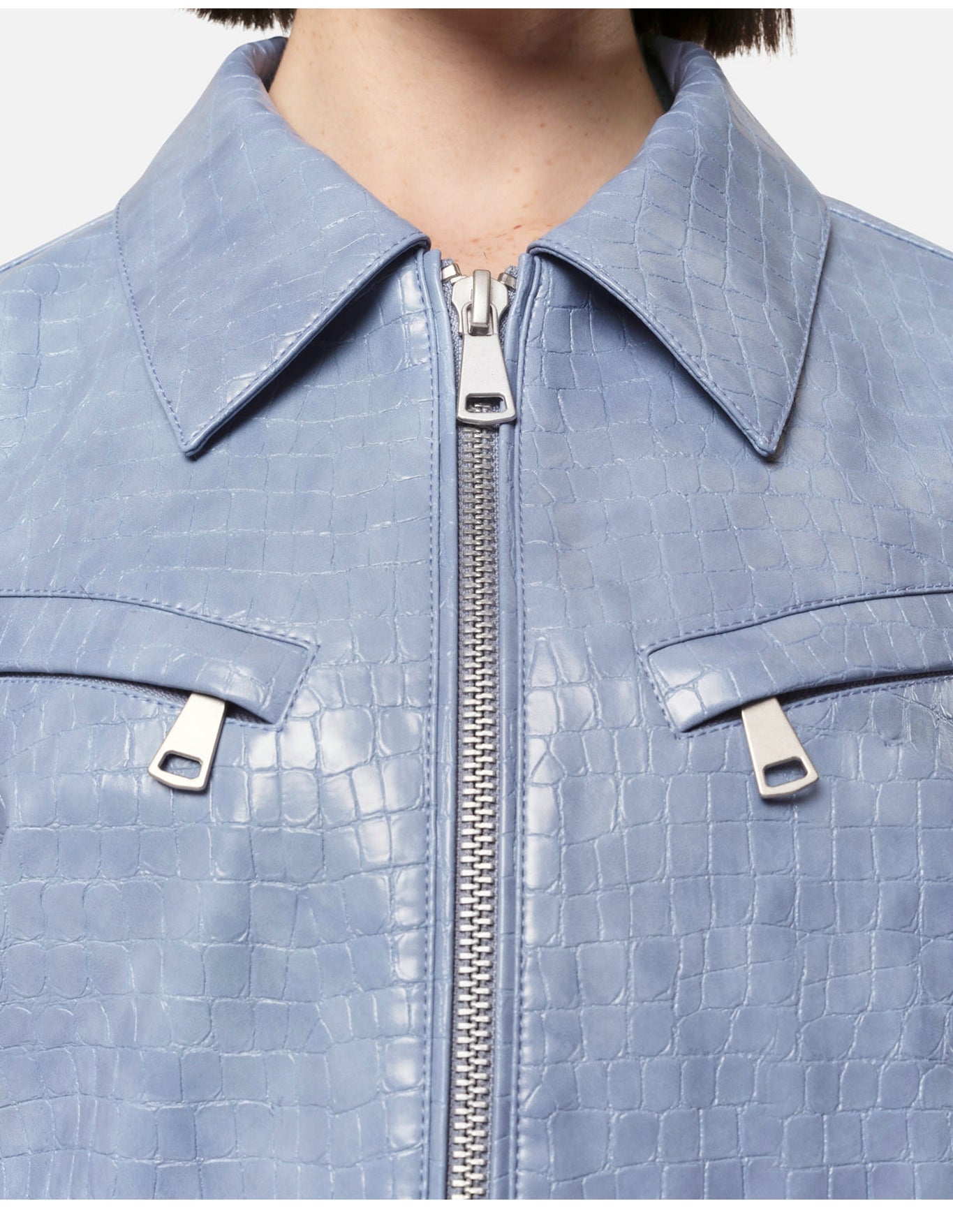 Shay Croc Jacket | Dusty Blue