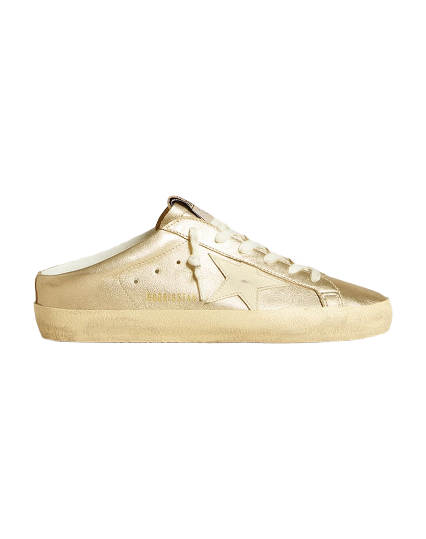 Women | Super-Star Wo Sabot Gold Metallic Leather | Platinum x Cream