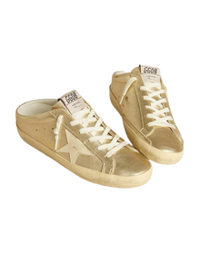 Women | Super-Star Wo Sabot Gold Metallic Leather | Platinum x Cream